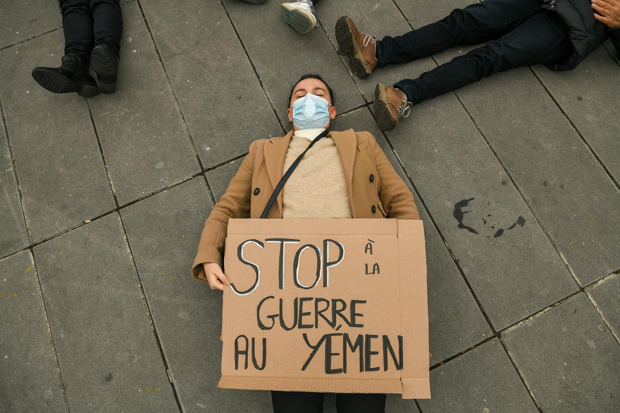 Mobilisation sur la place de la République pour le sixième anniversaire du conflit au Yémen, 25 mars 2021 