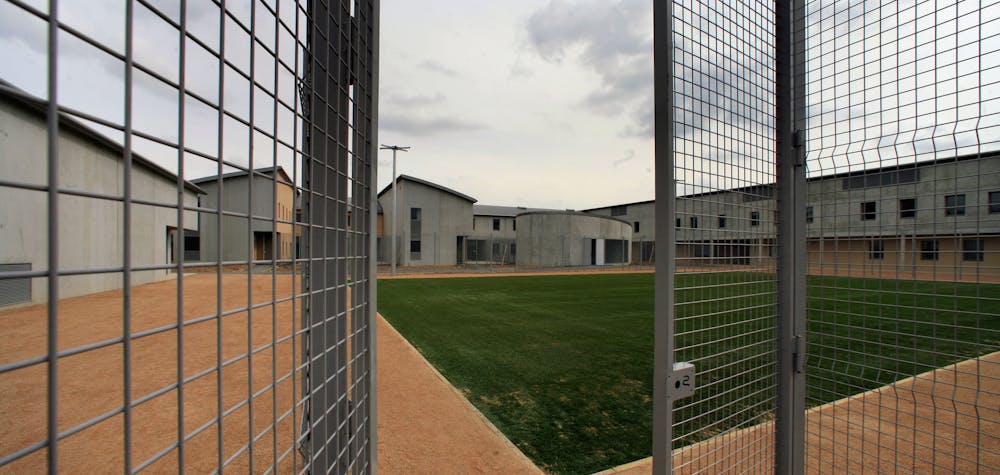 A general view of the new French prison for minors (EPM) in Meyzieu, near Lyon, southeastern France during its inauguration, March 9, 2007. The first of seven such prisons for minors, it will accommodate 60 minors and will start receiving young offenders this June. 