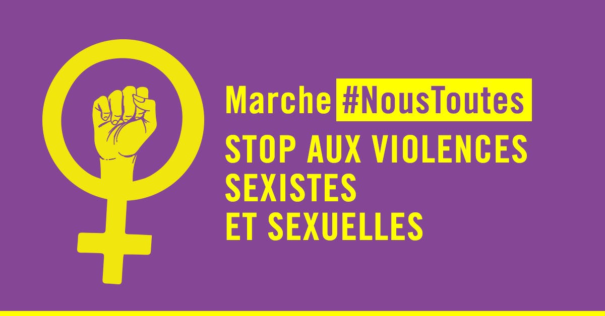 Visuel pour la Marche contre les violences sexistes et sexuelles #NousToutes