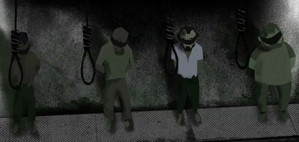 Images tirées du film d'animation: Syrie: l'abattoir humain.

Cette courte animation montre de façon effrayante comment les prisonniers sont pendus à la prison de Saidnaya.
