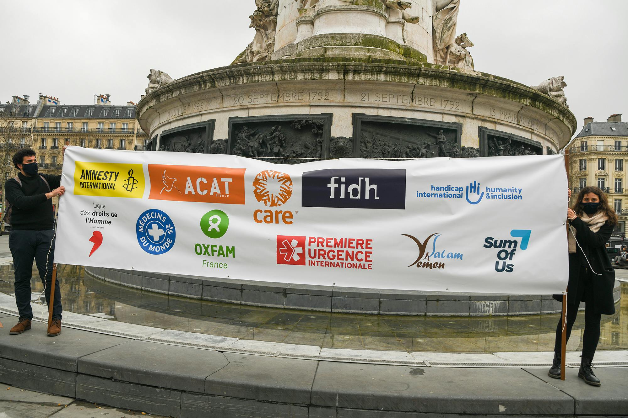 Mobilisation sur la place de la République pour le sixième anniversaire du conflit au Yémen, 25 mars 2021 