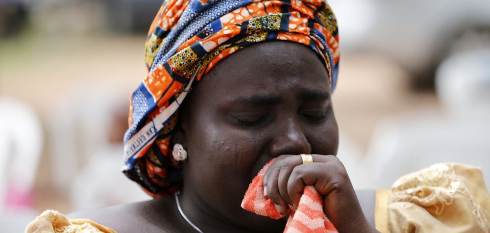 Rebecca Samuel, mother of Sarah Samuel, one of Chibok school girls kidnapped by Boko Haram militants, is seen during the 5th anniversary of the kidnap of Chibok school girls in Abuja, Nigeria April 14, 2019. REUTERS/Afolabi Sotunde