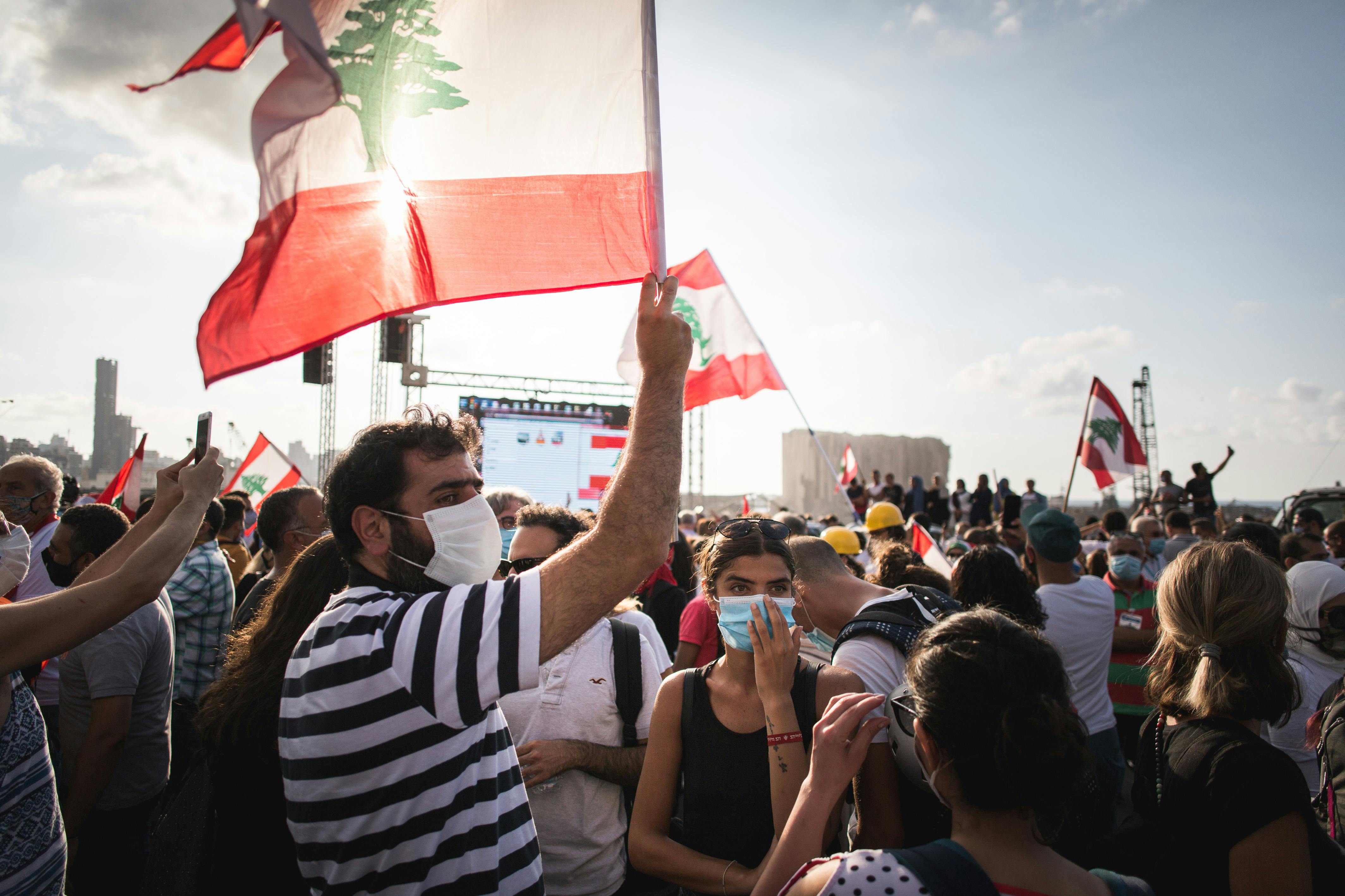 Lebanese pay tribute to the victims of the explosion in the port a week after the disaster. Beirut, Lebanon, 11 August 2020. 