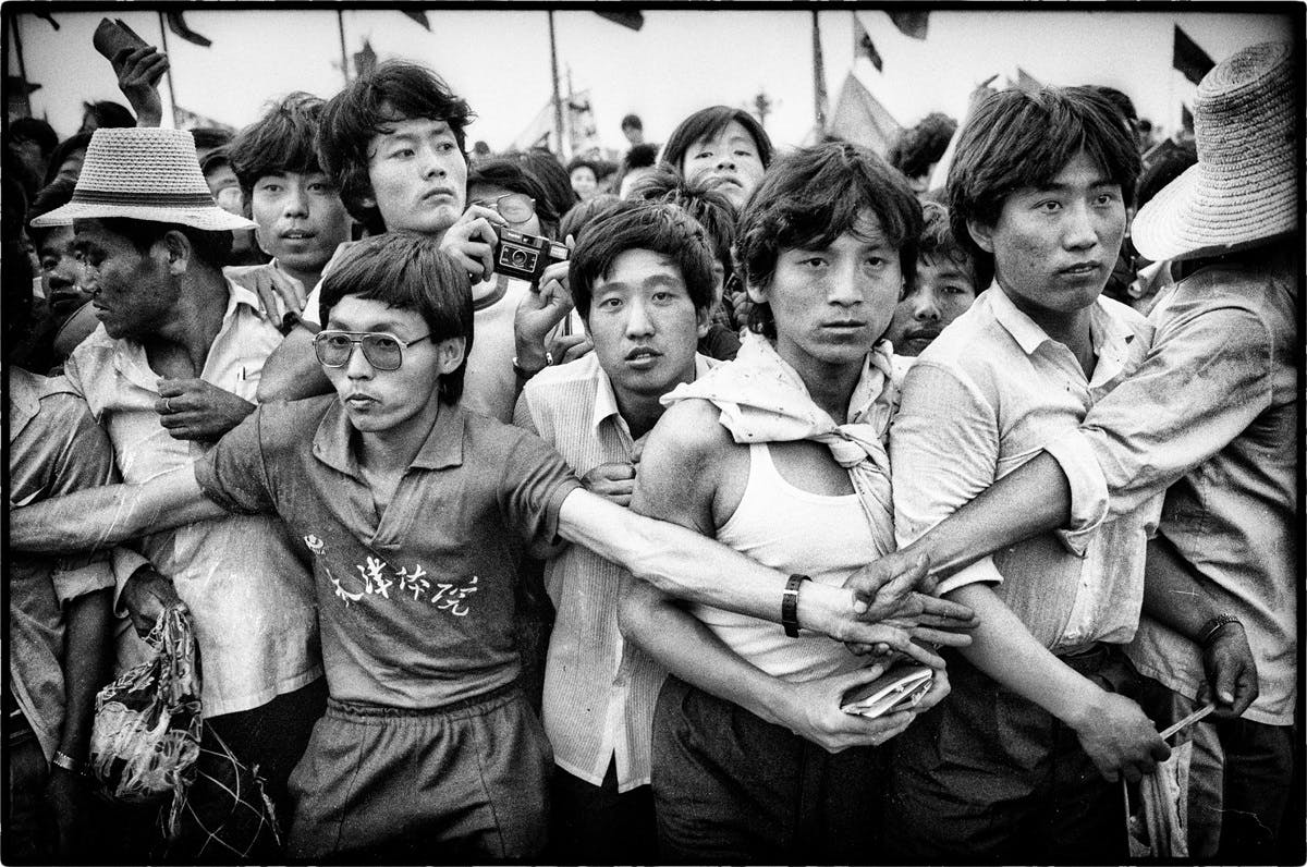 Manifestation étudiante place Tiananmen pour demander plus d'ouverture, de droits et de libertés. Ce mouvement de protestation en faveur de la démocratie a été réprimé dans le sang par les autorités chinoises. Pékin, Chine, le 28 mai 1989. 