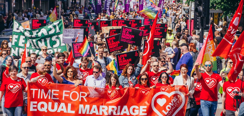 Manifestation pour le mariage entre personnes du même sexe, Irlande du NOrd