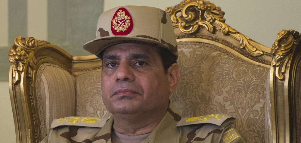 Abdelfatah al-Sissi à la base aérienne militaire d'Almaza au Caire, le 22 mai 2013.