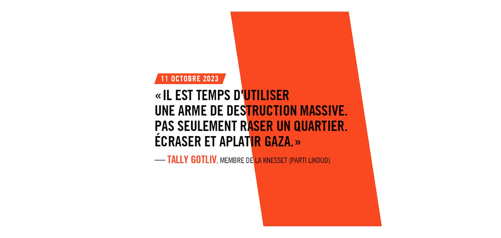 Amnesty International : "La population palestinienne de Gaza victime d’un génocide" 14 Z1A dJbqstJ98Ba2 citation Tally Gotliv Amnesty International : "La population palestinienne de Gaza victime d’un génocide"