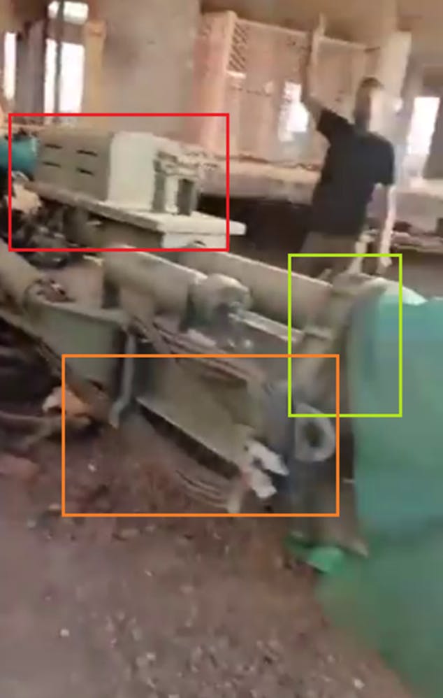 léments distinctifs de l’obusier AH-4 de Norinco sur les images au Soudan analysées par nos équipes.