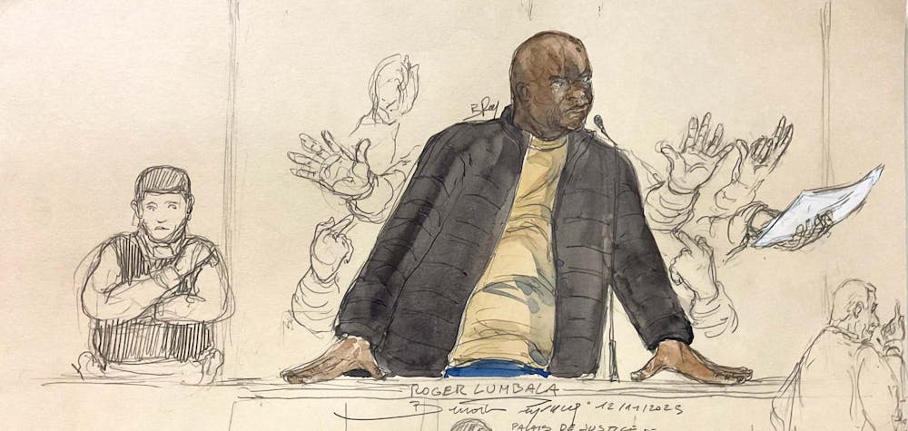 Procès historique de l'ancien chef de guerre de la République démocratique du Congo Roger Lumbala, Paris.