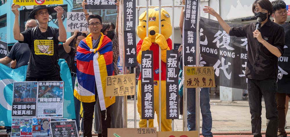 TAÏWAN - 23/03/24 : des habitants de Hong Kong vivant à Taïwan manifestent contre la nouvelle loi sur la sécurité nationale aussi appelée "Article 23".
© Sam Yeh / AFP