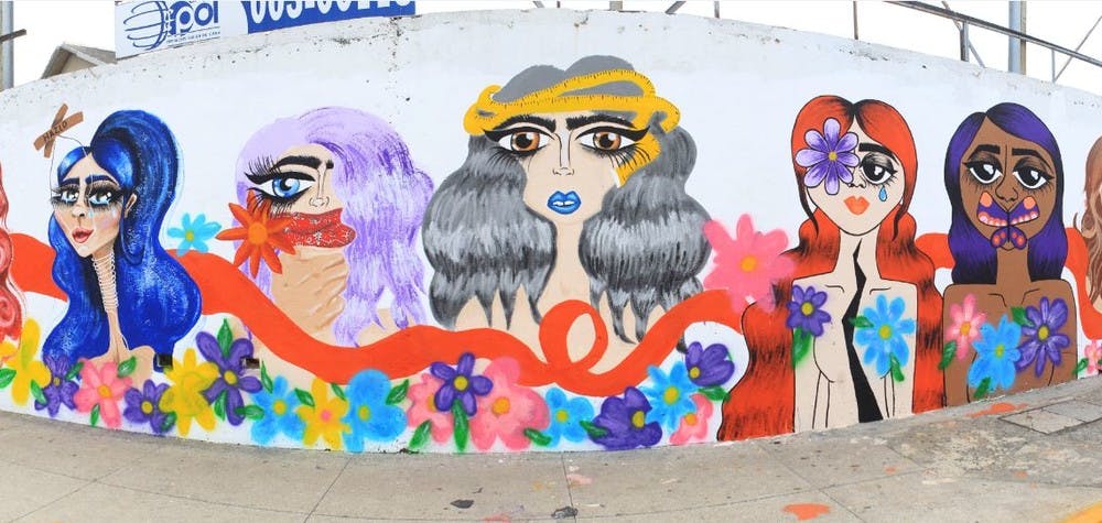 Fresque murale contre les violences faites aux femmes