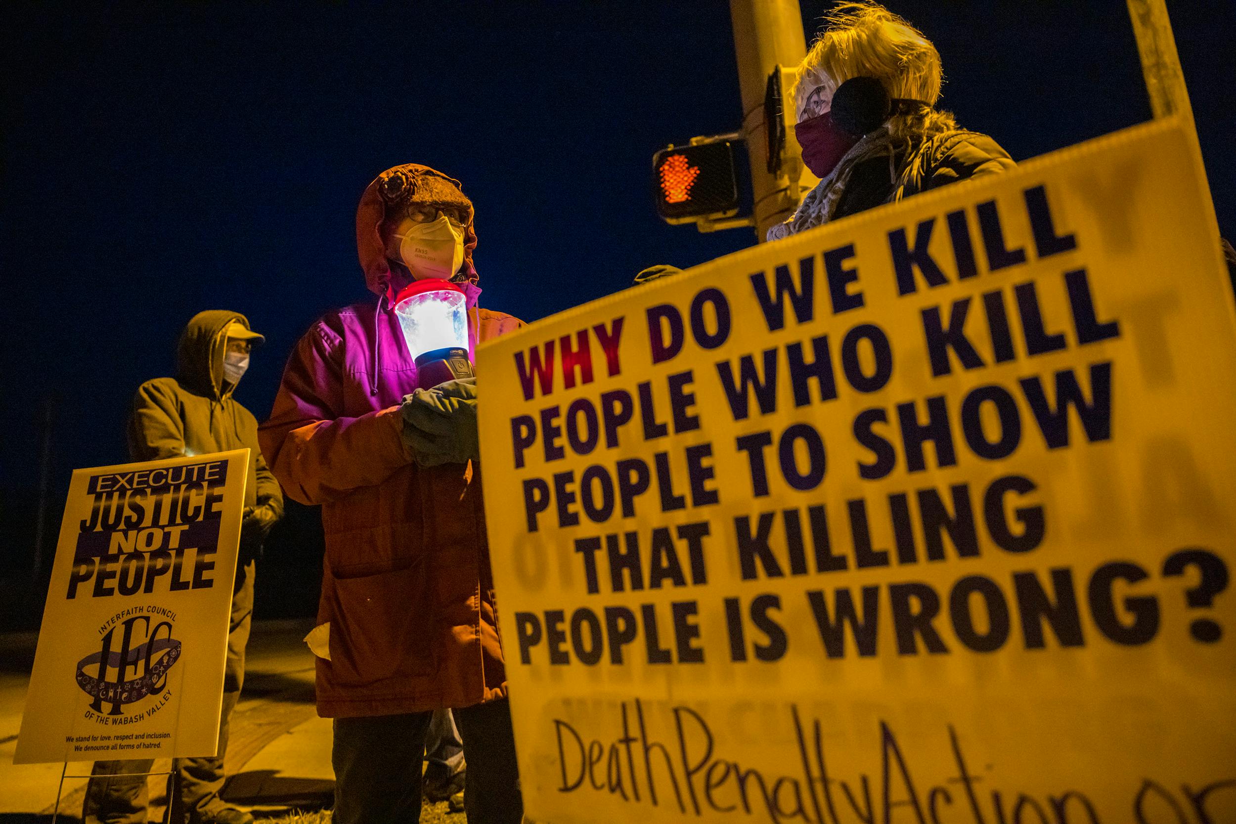 Manifestation contre la peine de mort à Bloomington (États-Unis) - 12 janvier 2021