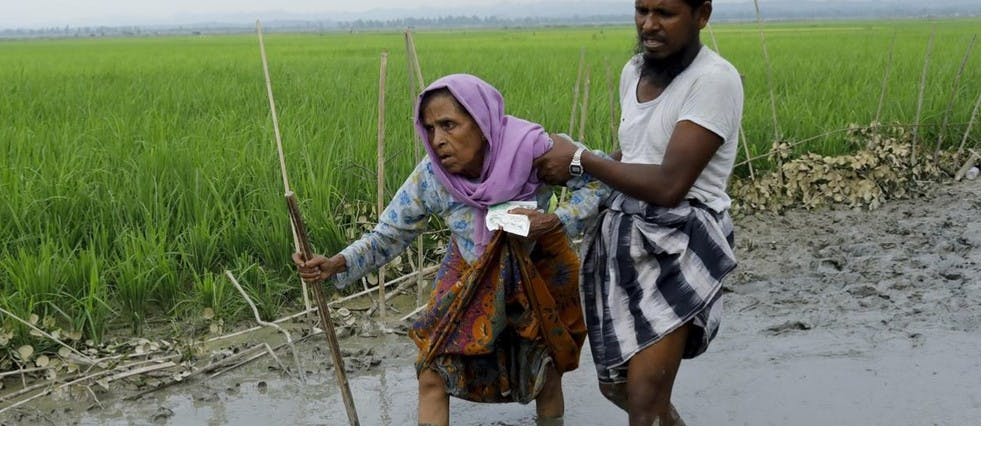 Réfugiés Rohingyas en fuite