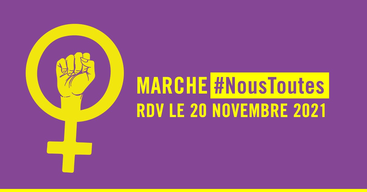 Visuel pour la Marche contre les violences sexistes et sexuelles #NousToutes