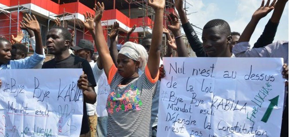 Des jeunes de La Lucha manifestent à Goma le 21 décembre 2016