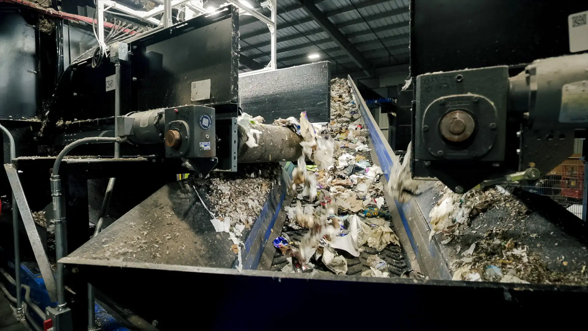 Trash being sorted by AMP Sortation technology