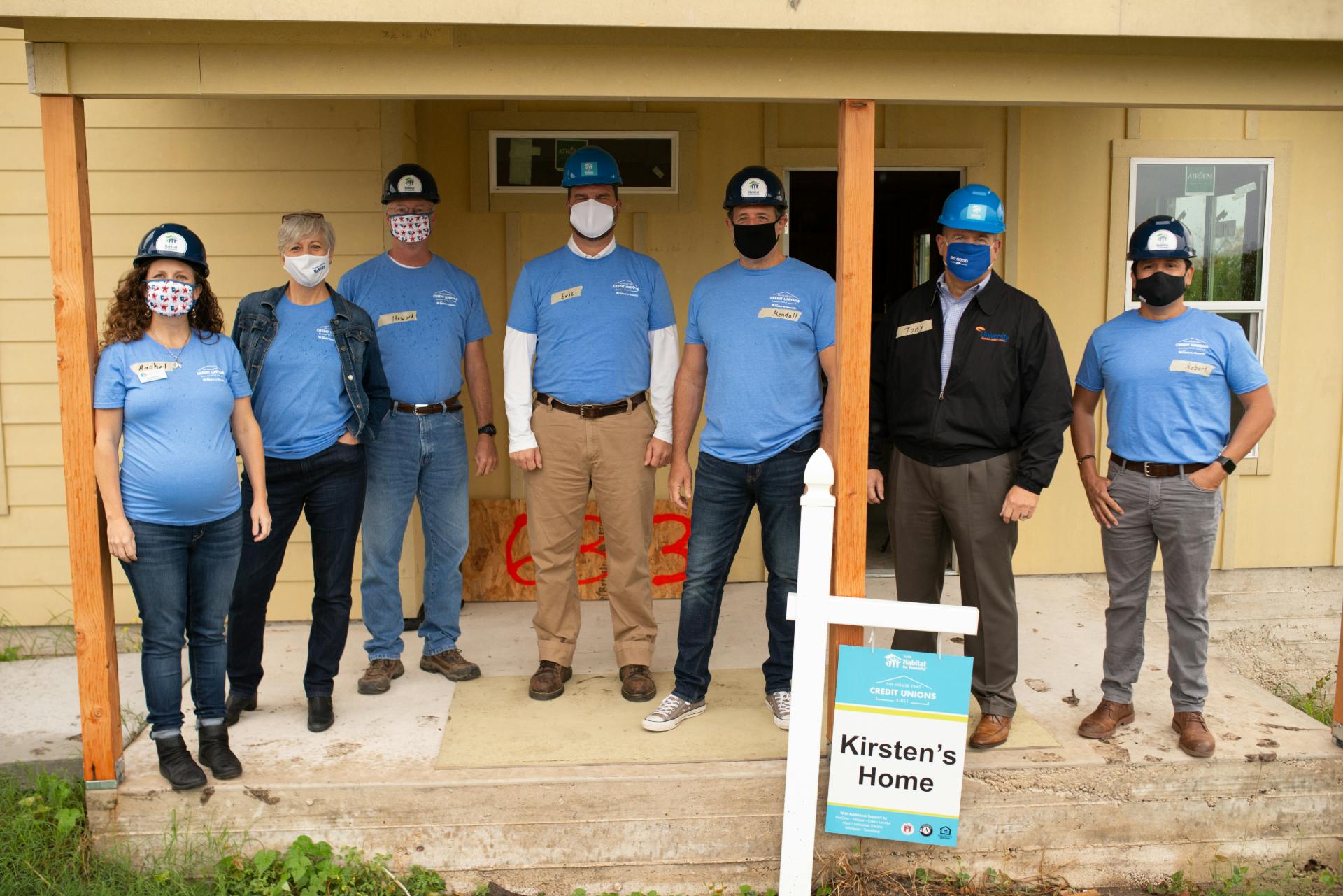 Amplify Credit Union president Kendall Garrison joined other members of the Austin Chapter of Credit Unions for special Habitat for Humanity build.