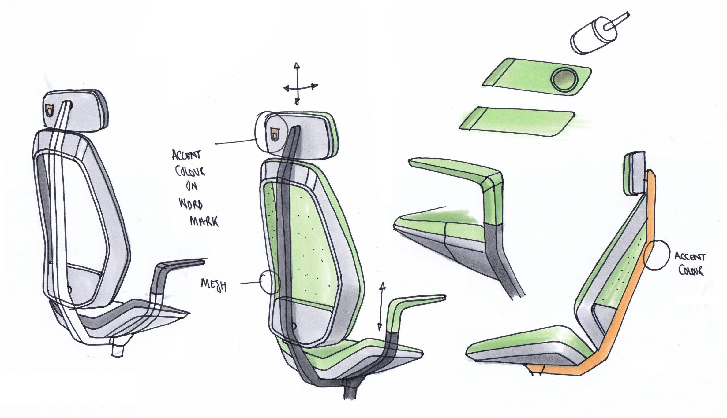Gaming chair sketches