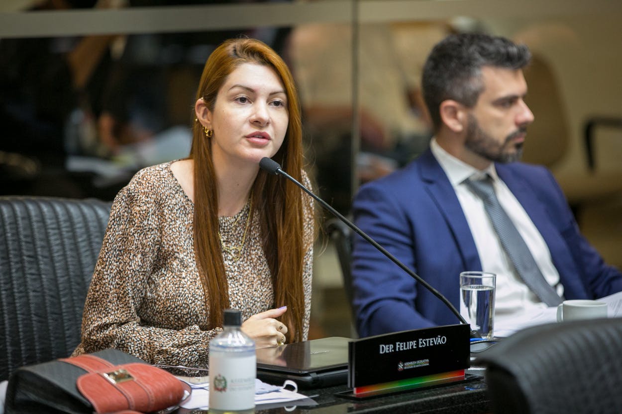 Deputada Ana Campagnolo na Comissão de Constituição e Justiça Deputada Ana Campagnolo na Comissão de Constituição e Justiça