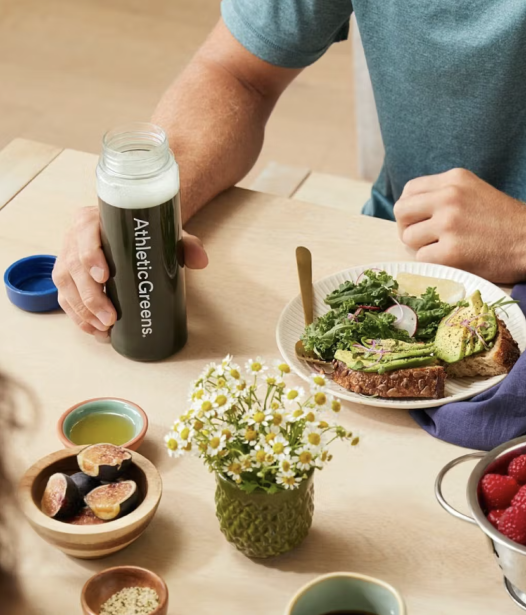 Photo of Athletic Green's products at a table 