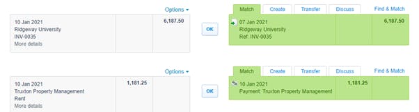 xero automatically suggesting invoices and bills