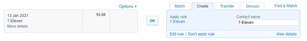 xero has suggested a rule
