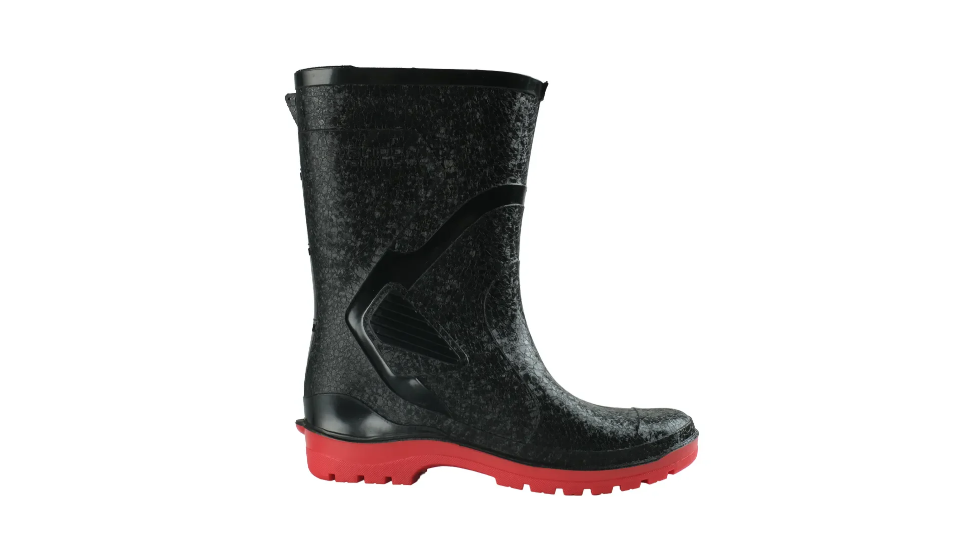 sepatu safety pvc ando boots thor black red andoboots.com