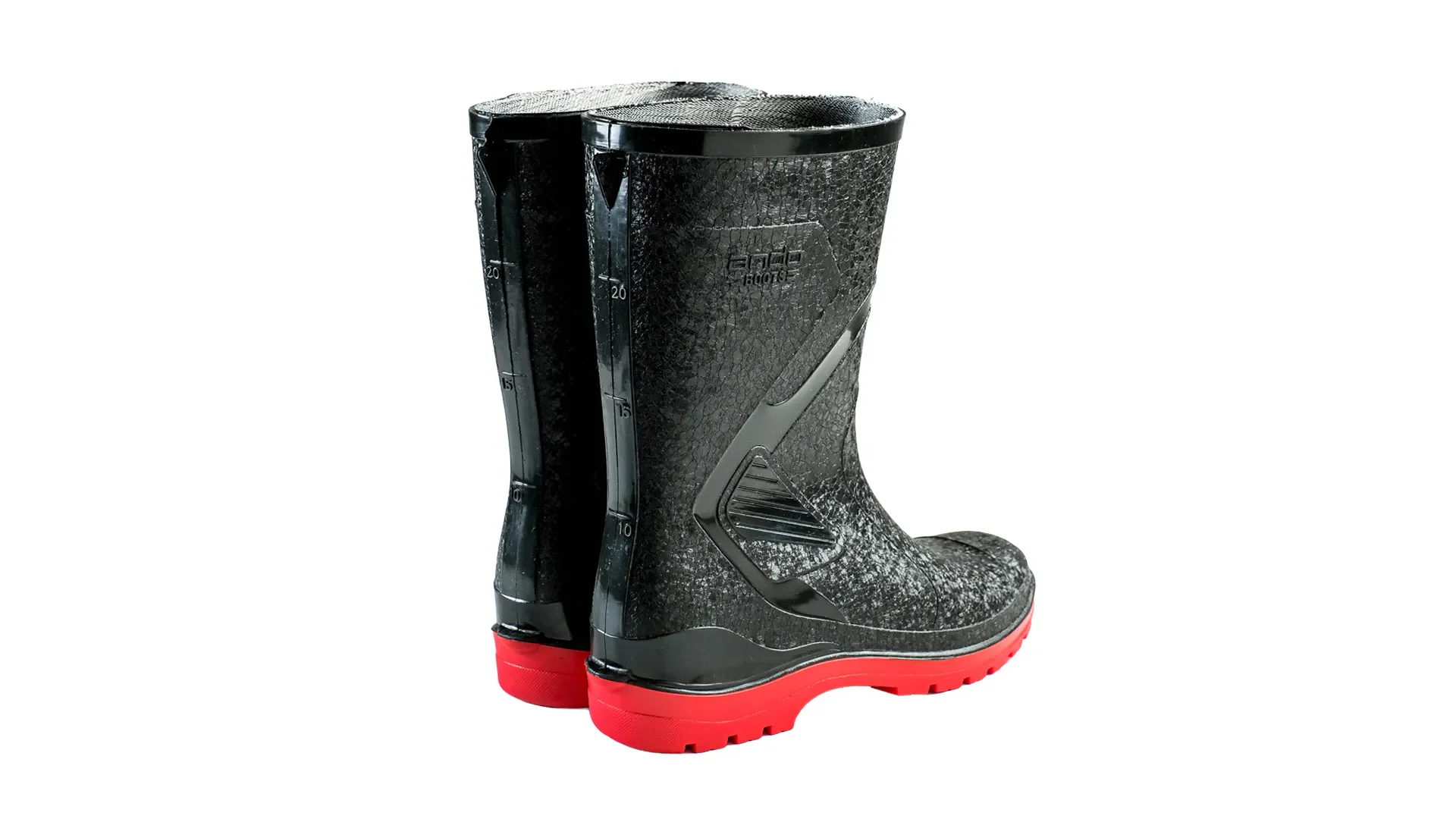 sepatu safety pvc ando boots thor black red andoboots.com