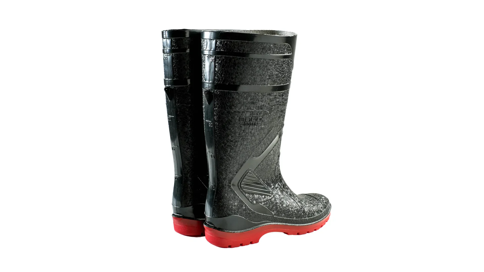 sepatu safety pvc ando boots thor black red andoboots.com