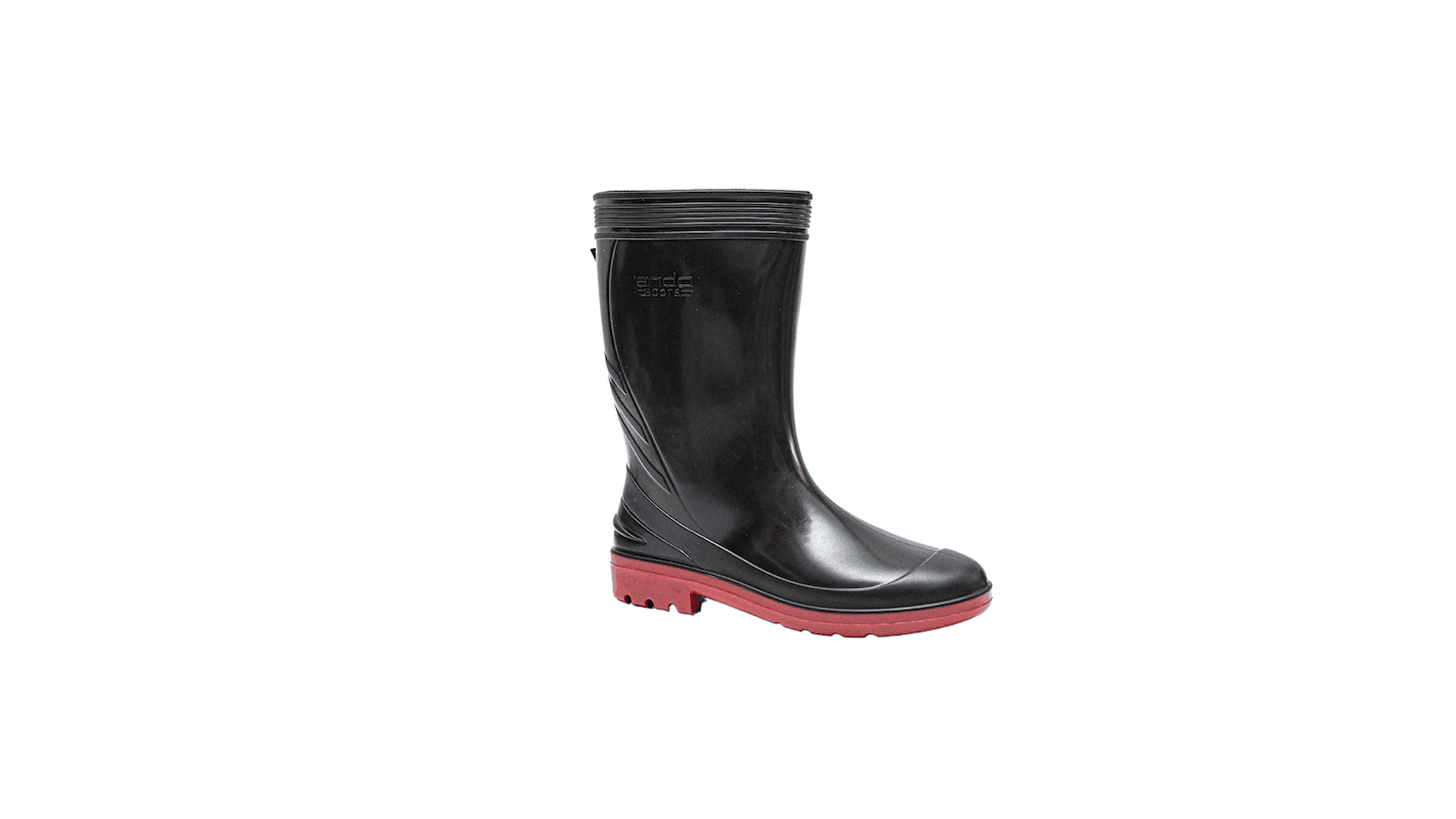 sepatu safety pvc ando boots hammer black red andoboots.com