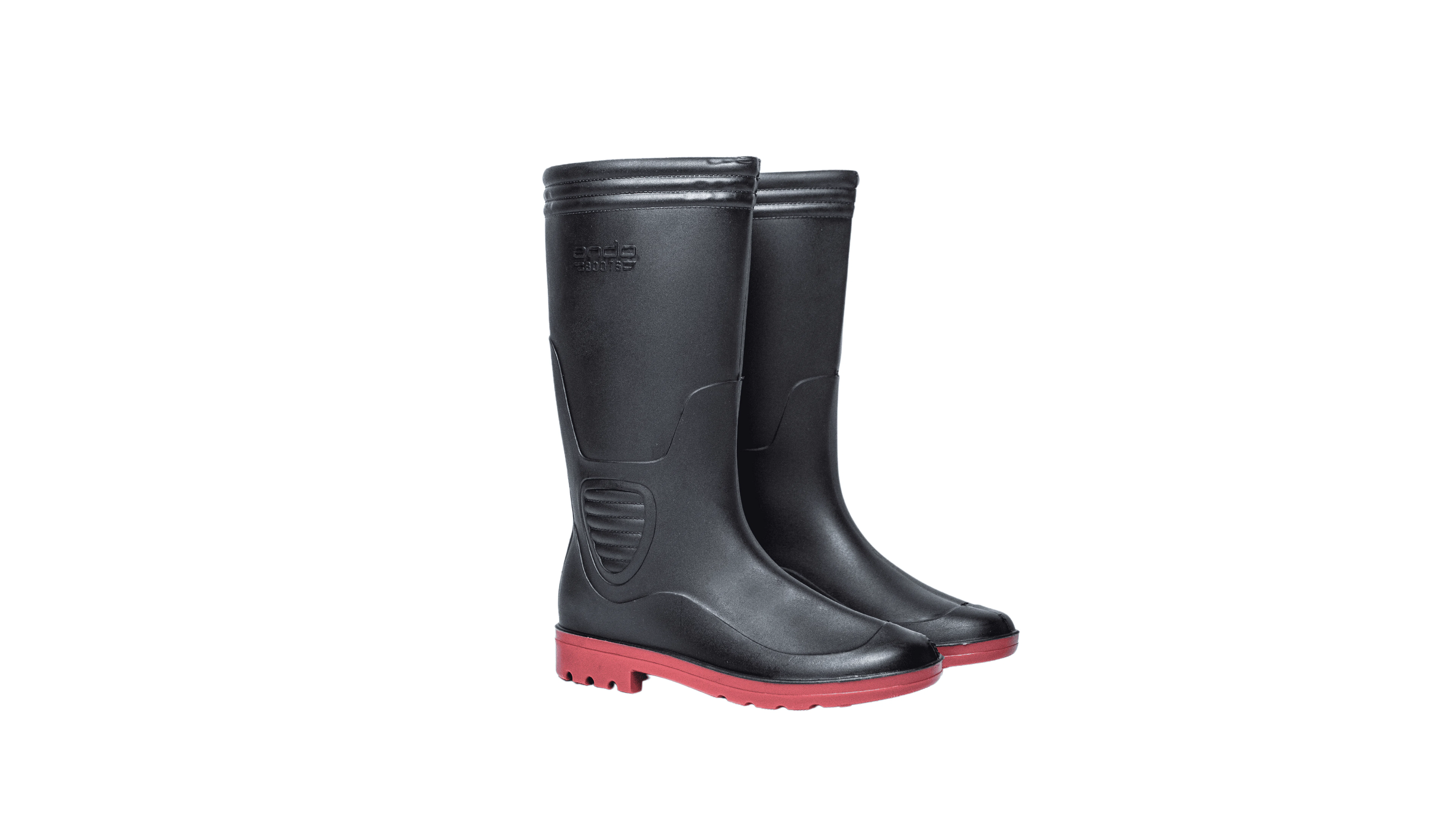 sepatu safety pvc ando boots black red andoboots.com