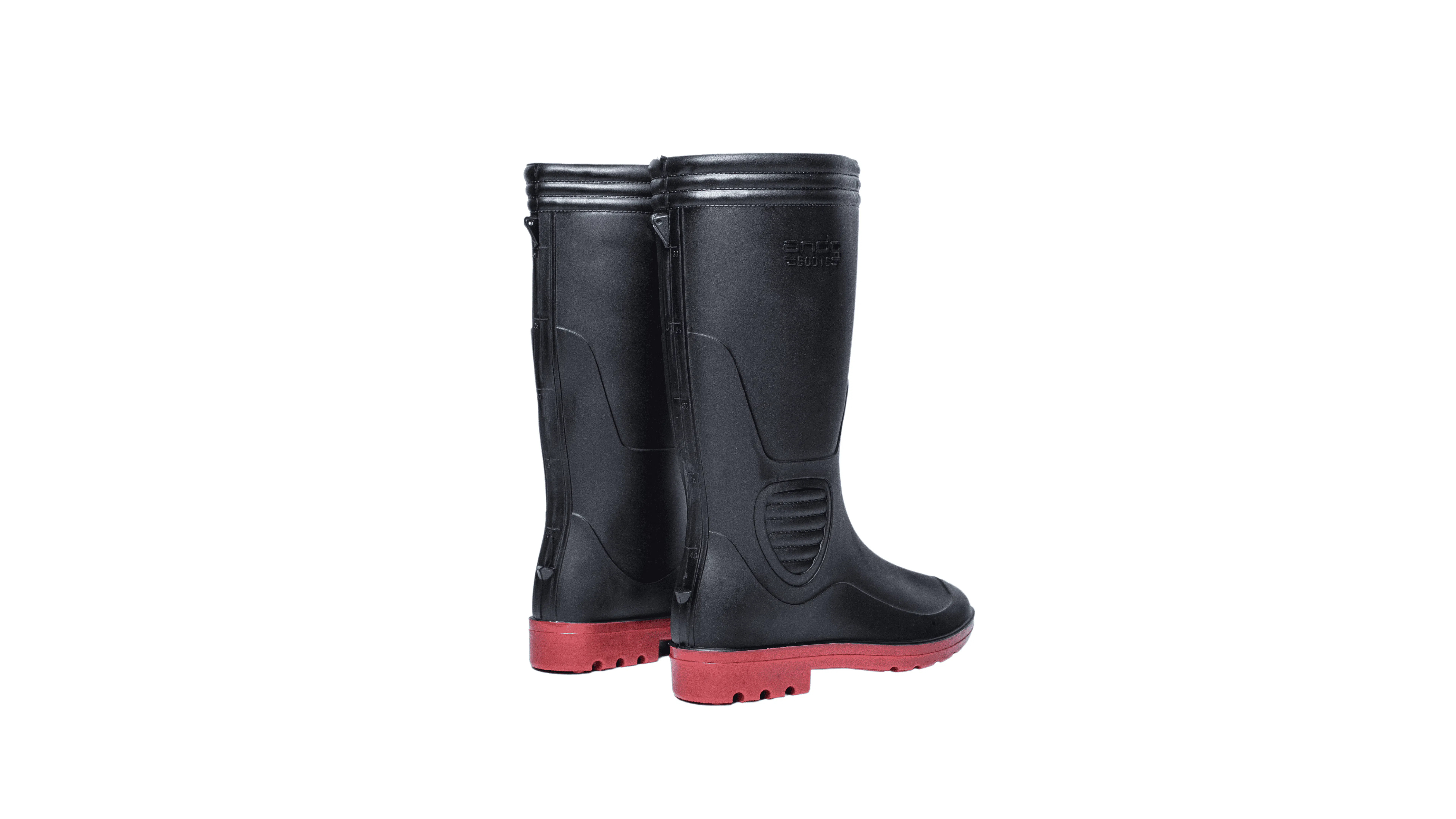 sepatu safety pvc ando boots black red andoboots.com