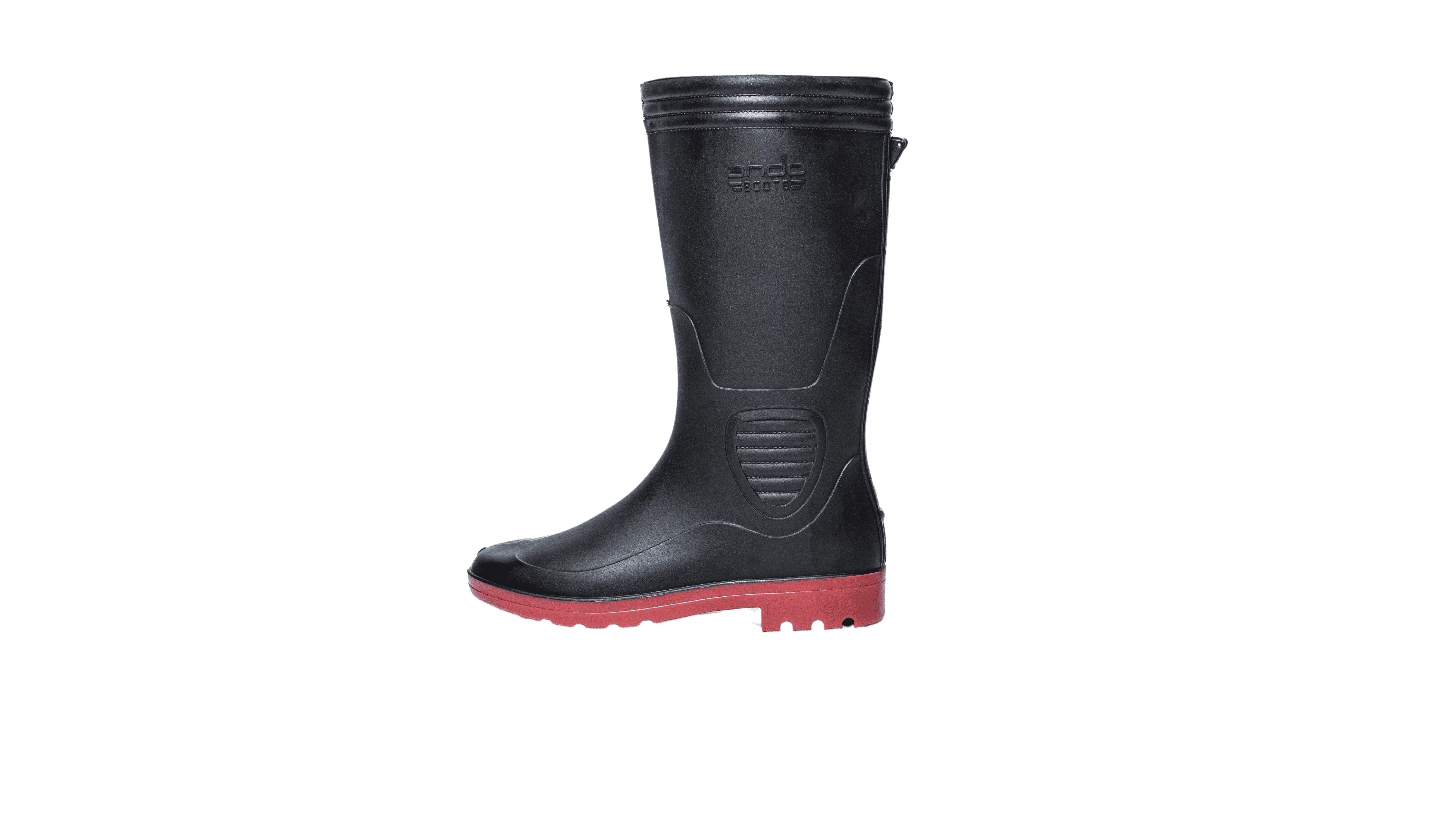 sepatu safety pvc ando boots black red andoboots.com