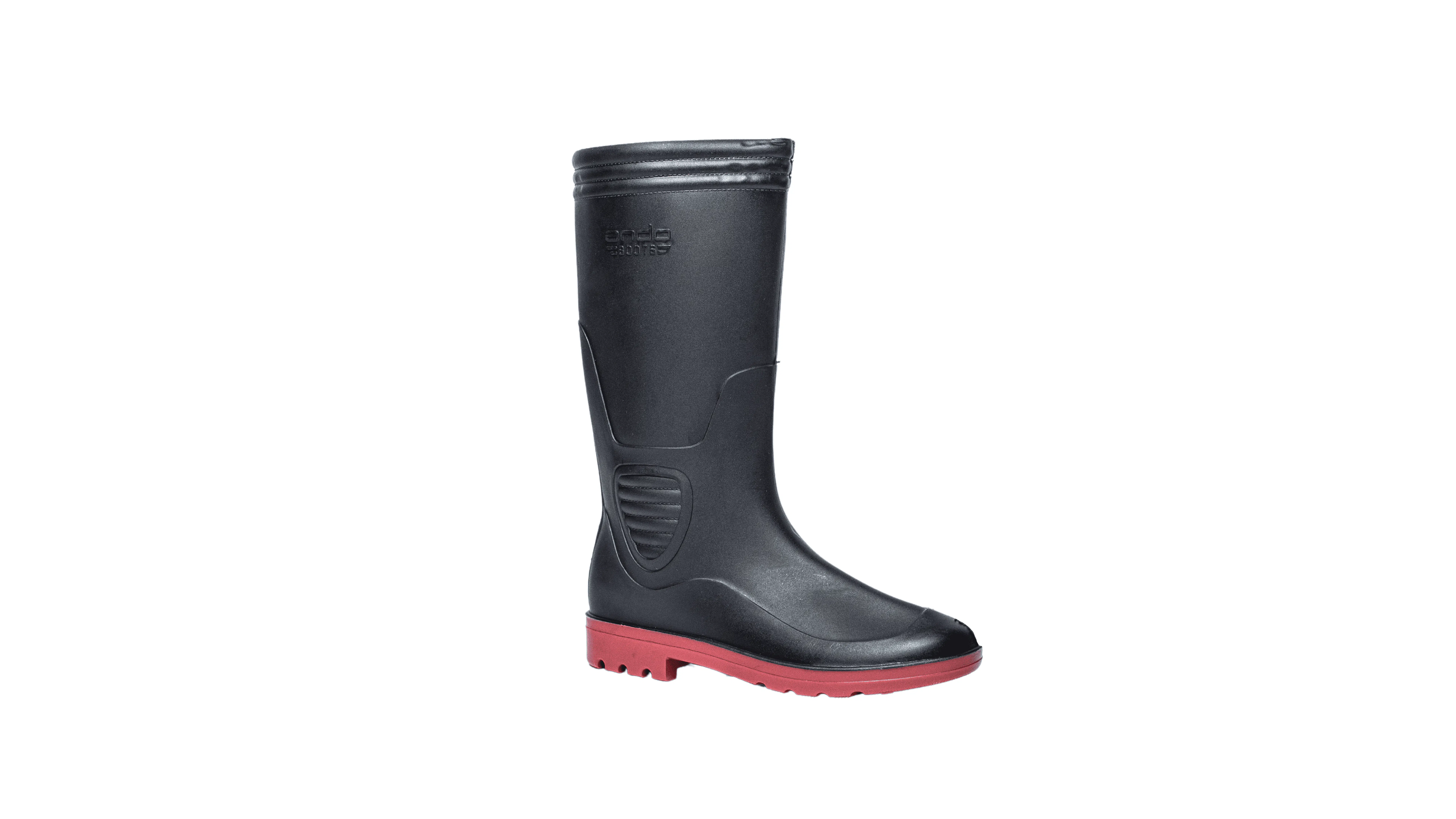 sepatu safety pvc ando boots black red andoboots.com