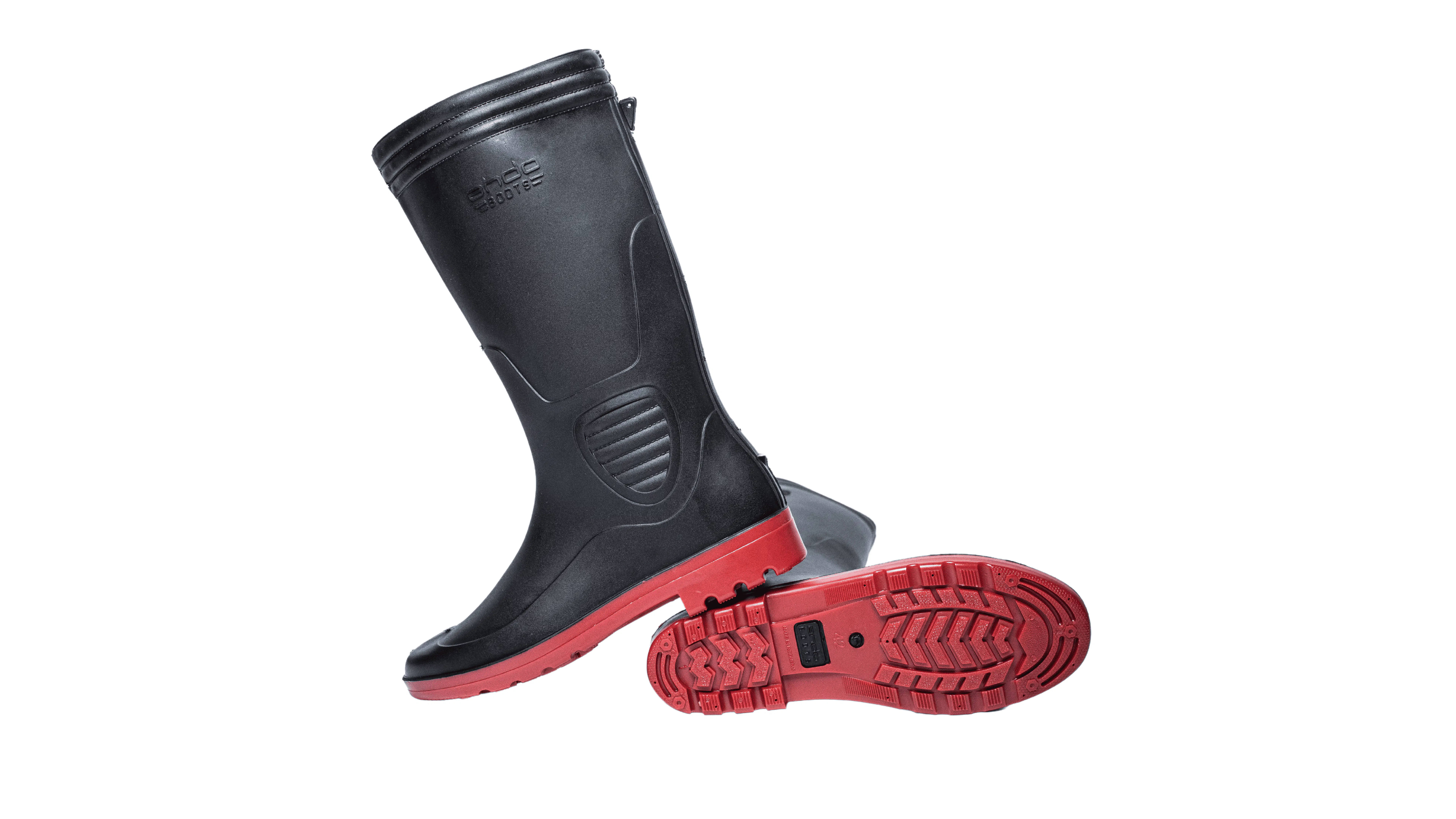 sepatu safety pvc ando boots black red andoboots.com
