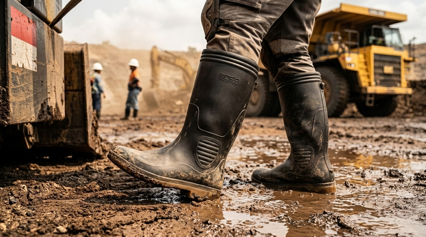 Sepatu Boot Heavy-Duty untuk Pertambangan dan Konstruksi
