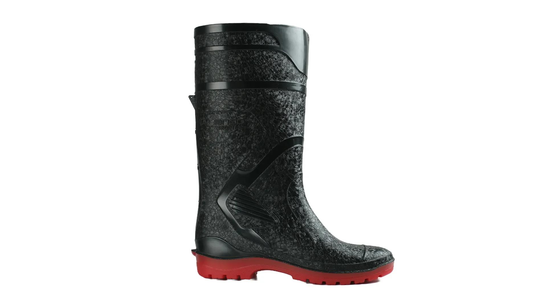 sepatu safety pvc ando boots thor black red andoboots.com