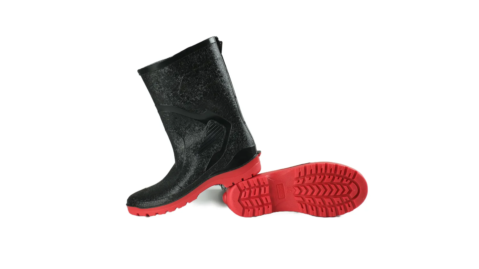 sepatu safety pvc ando boots thor black red andoboots.com