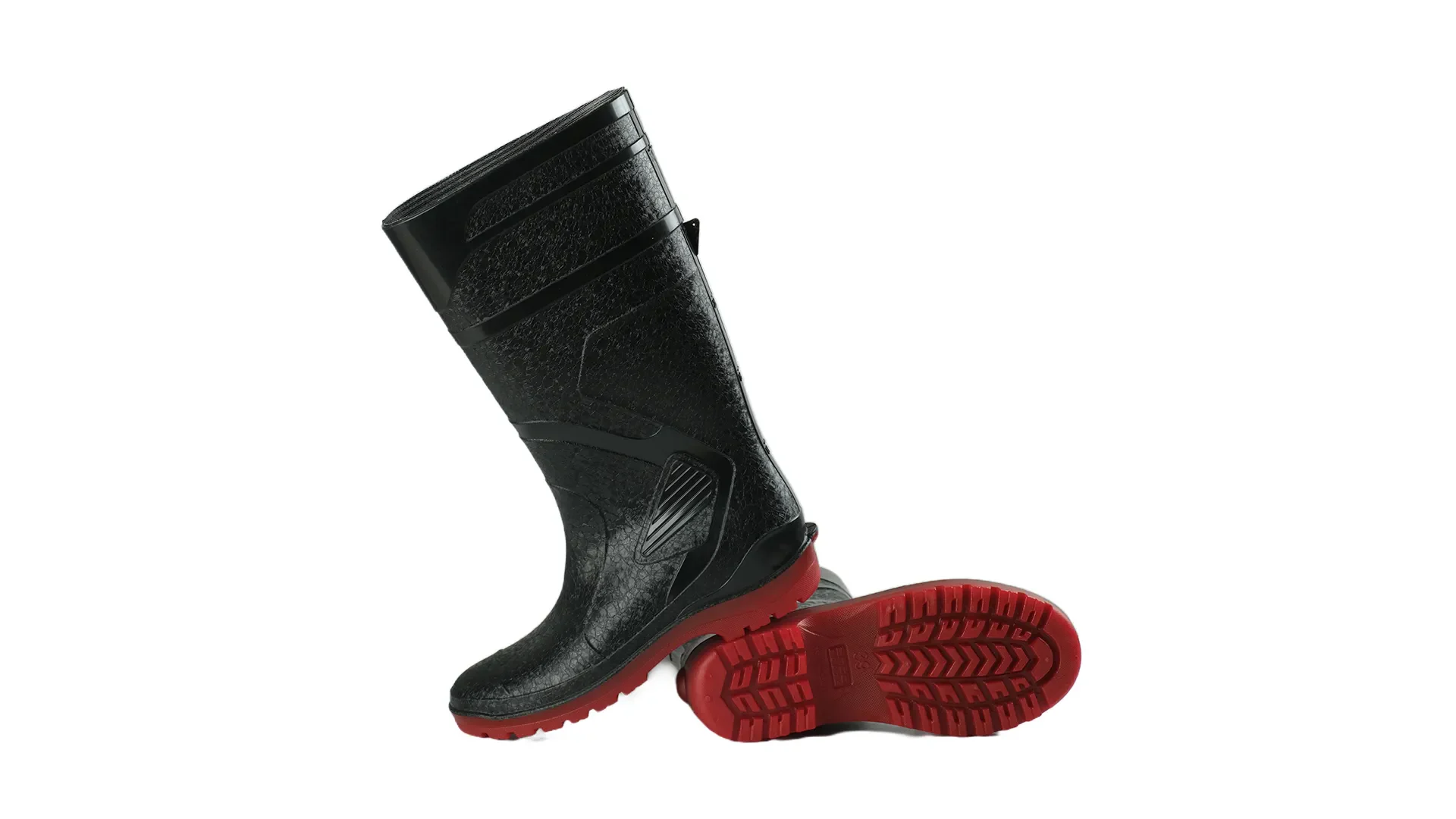 sepatu safety pvc ando boots thor black red andoboots.com
