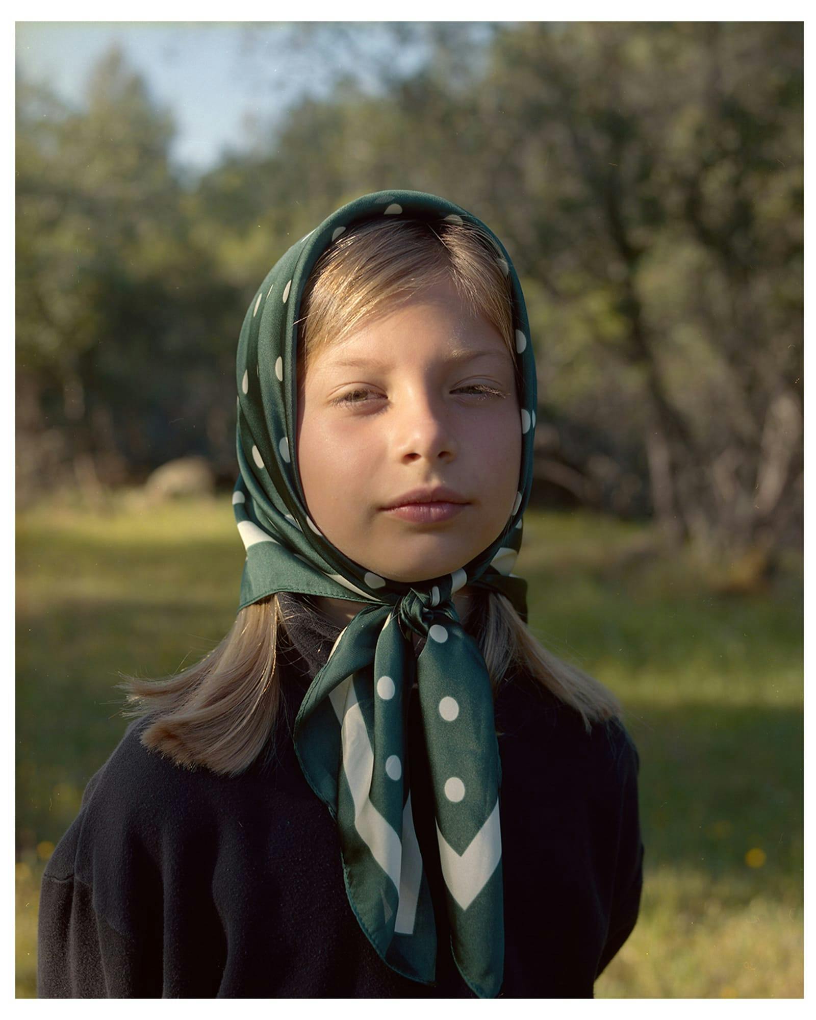 Charlotte in a headscarf