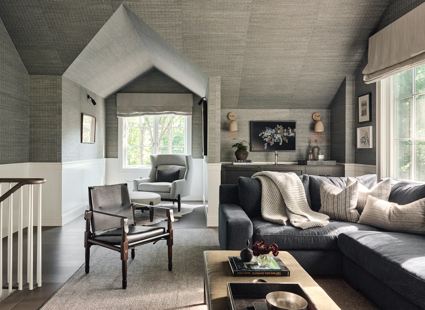 Andrea Goldman Luxury Interior Design Firm Chicago A Tale of Two Houses Den 1