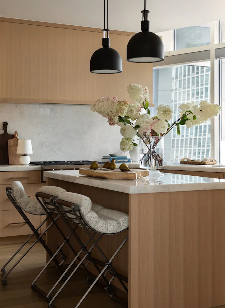 Andrea Goldman Luxury Interior Design Firm Chicago City Sanctuary Kitchen Island