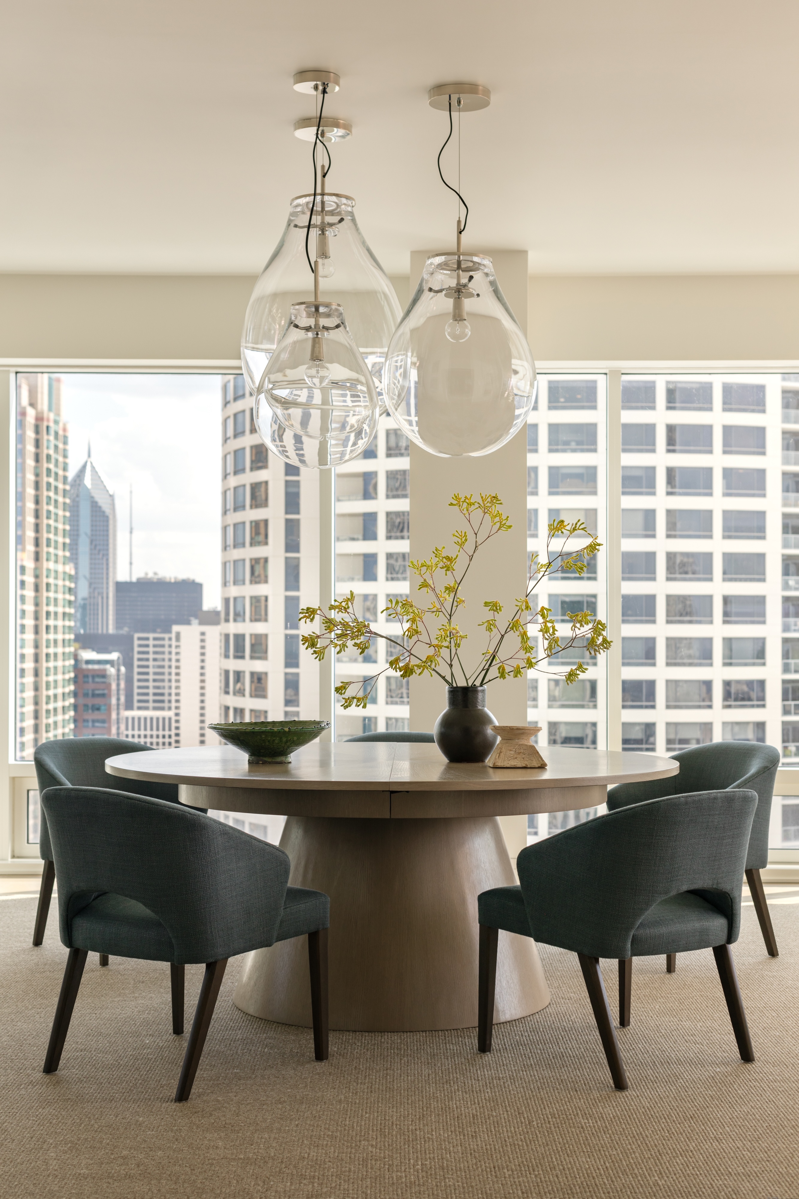 Andrea Goldman Luxury Interior Design Firm Chicago City Sanctuary Formal Diningroom Verticalshot