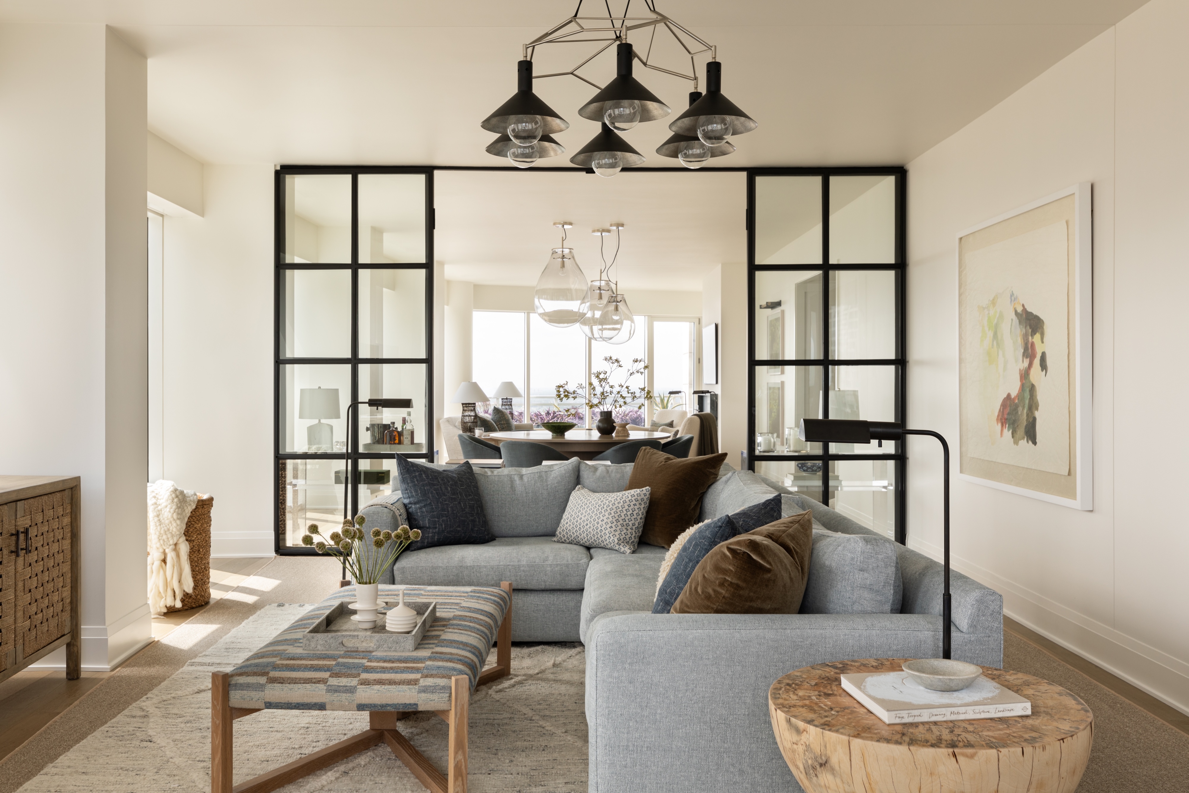Andrea Goldman Luxury Interior Design Firm Chicago City Sanctuary Openplan Livingroom