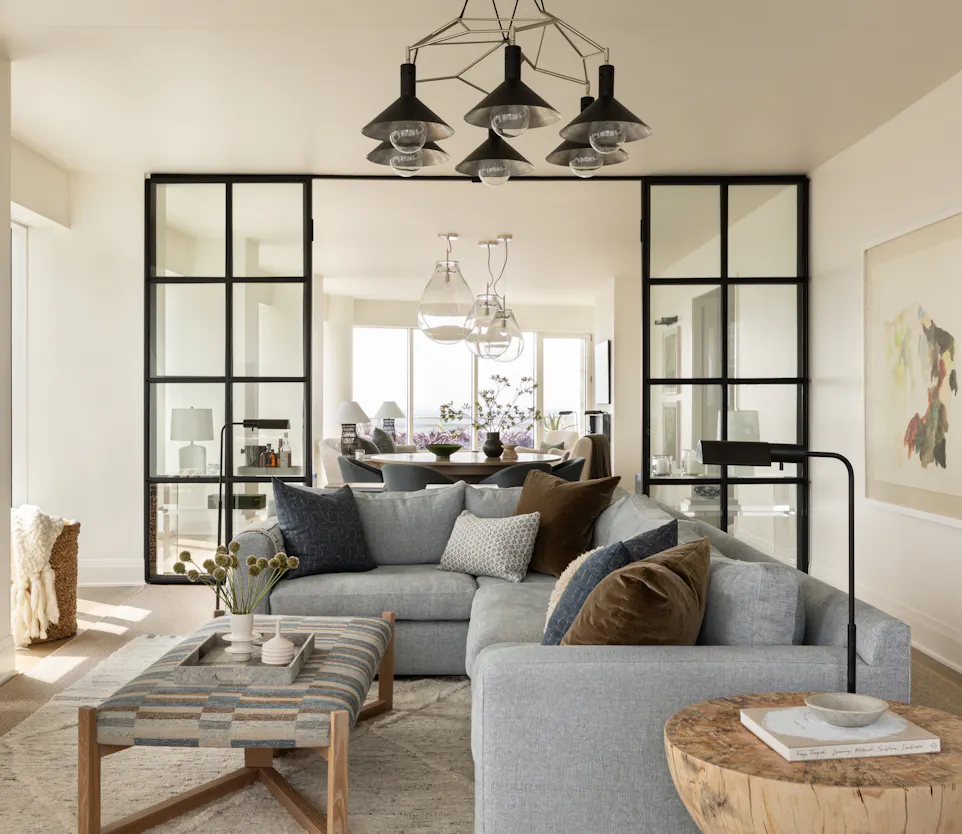 Andrea Goldman Luxury Interior Design Firm Chicago City Sanctuary Openplan Livingroom