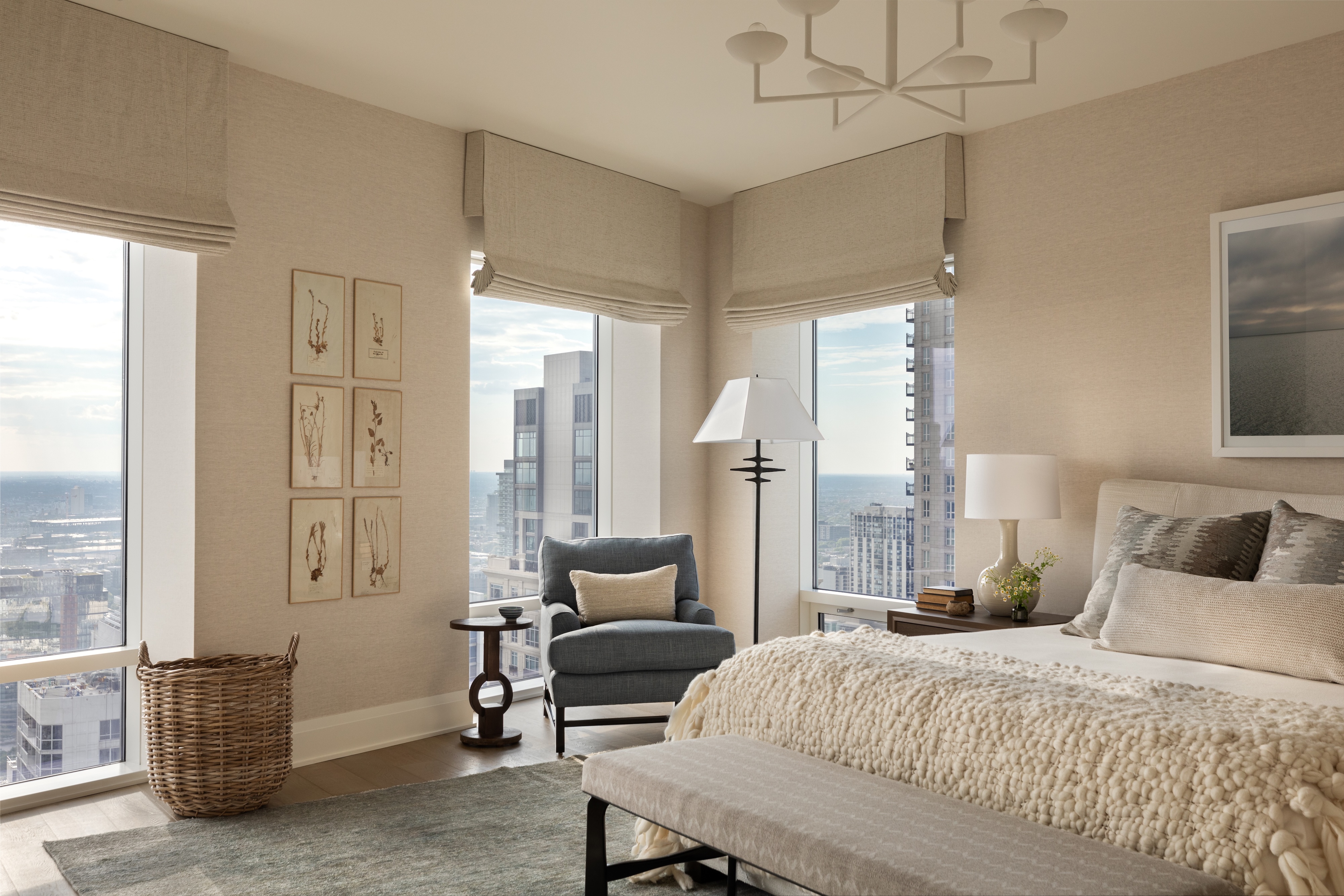Andrea Goldman Luxury Interior Design Firm Chicago City Sanctuary Bedroom