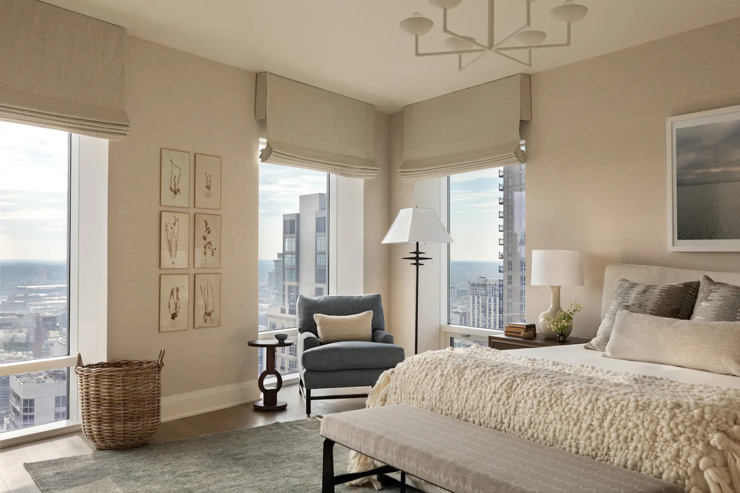 Andrea Goldman Luxury Interior Design Firm Chicago City Sanctuary Bedroom