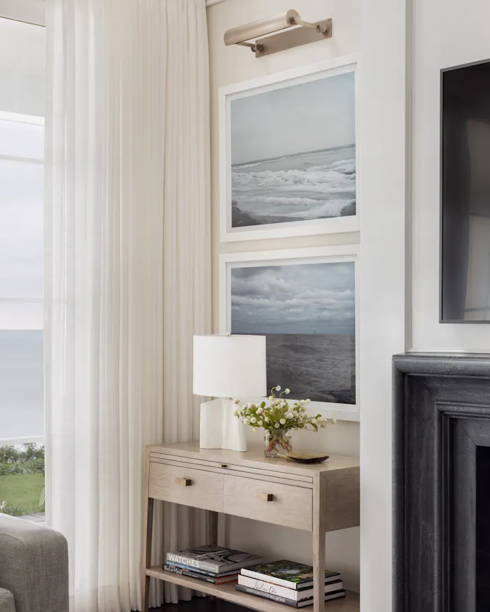 Andrea Goldman Luxury Interior Design Firm Chicago Coastal Residence Openplan Livingroom Details