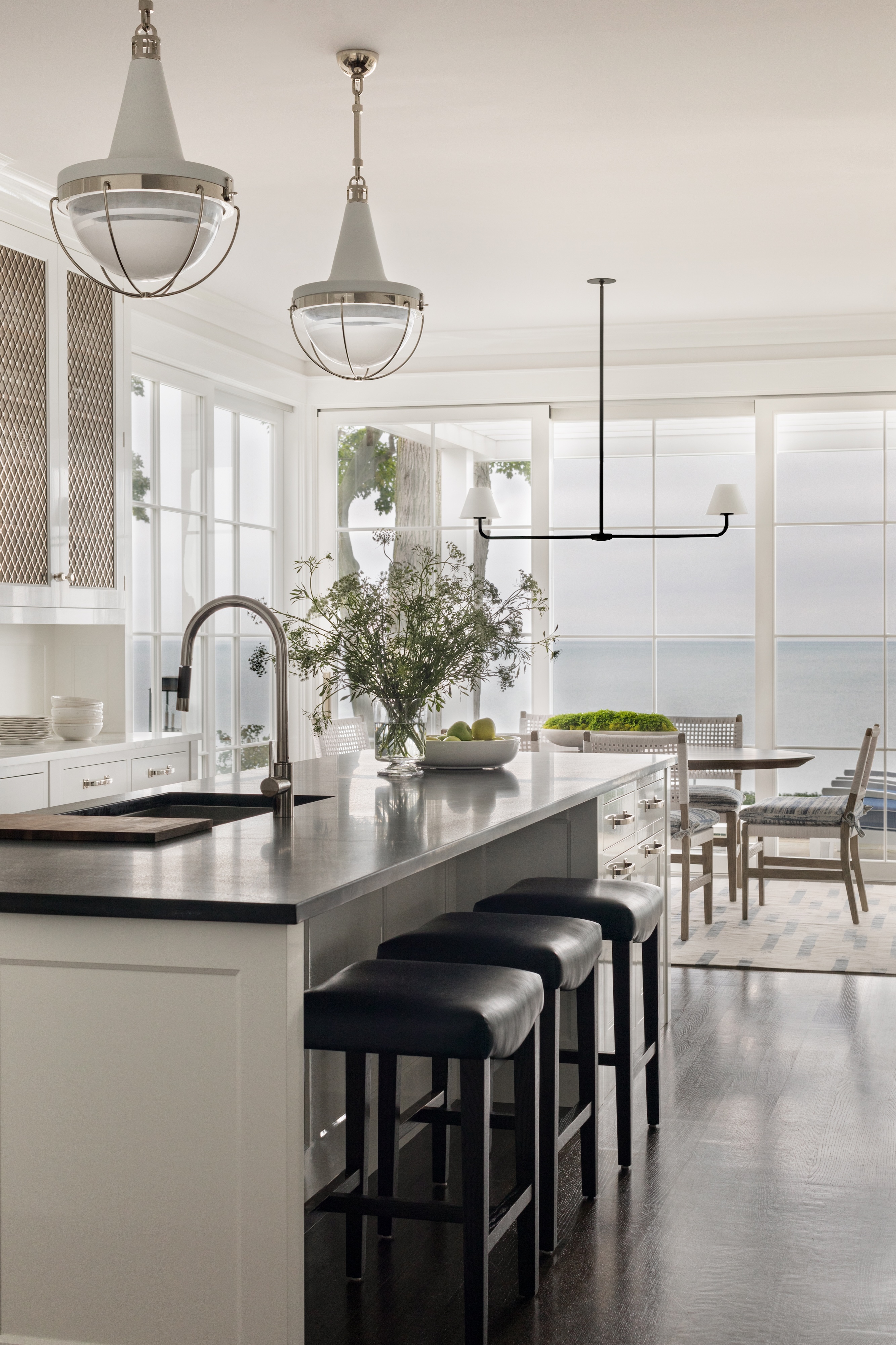 Andrea Goldman Luxury Interior Design Firm Chicago Coastal Residence Openplan Kitchen