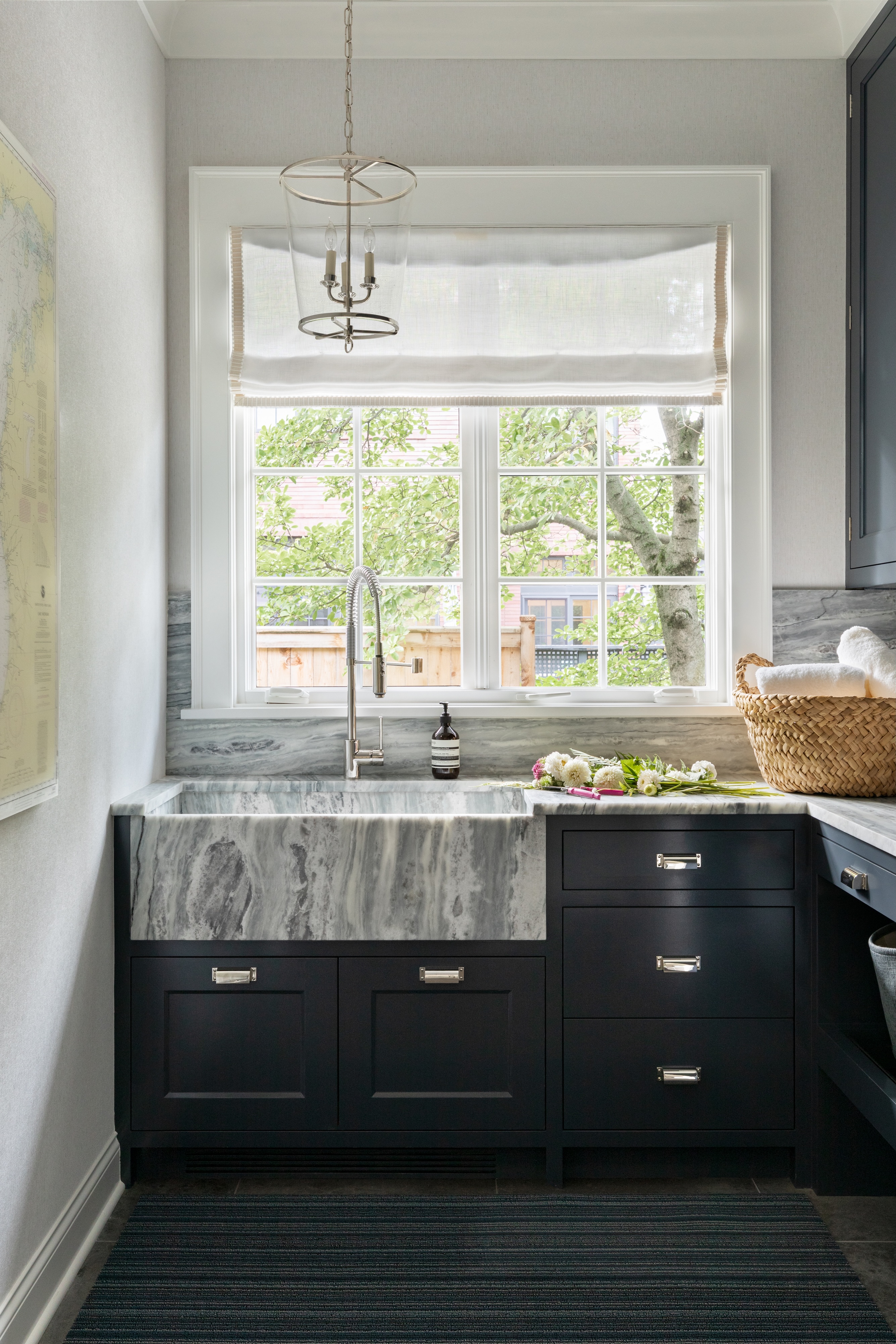 Andrea Goldman Luxury Interior Design Firm Chicago Coastal Residence Laundryroom